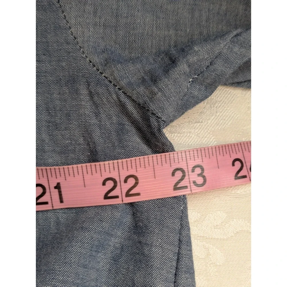 Mer sea Blue Chambray Essential Shirt Dress Minimalist Coastal Beach L/XL - Picture 10 of 12